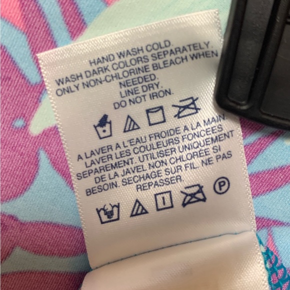 Lands End Womens Floral Tropical Long Sleeve Swim Sun Rashguard Shirt Sz LARGE - Picture 8 of 8